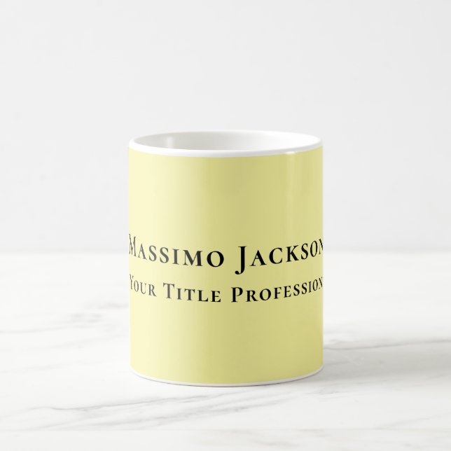 Mug Jaune clair uni élégant professionnel moderne (Centre)
