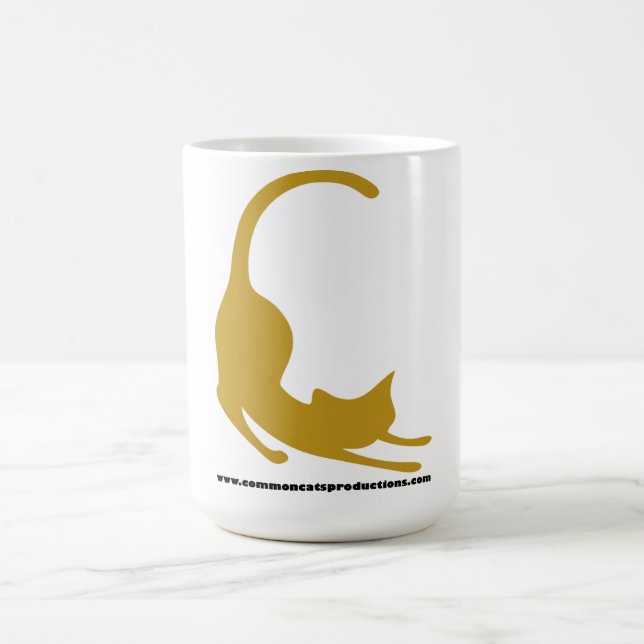 Mug Jaune commun de logo de chats (Centre)