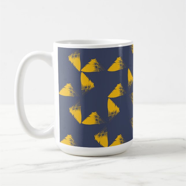 Mug Jaune, cool, unique, triangles tendance (Gauche)