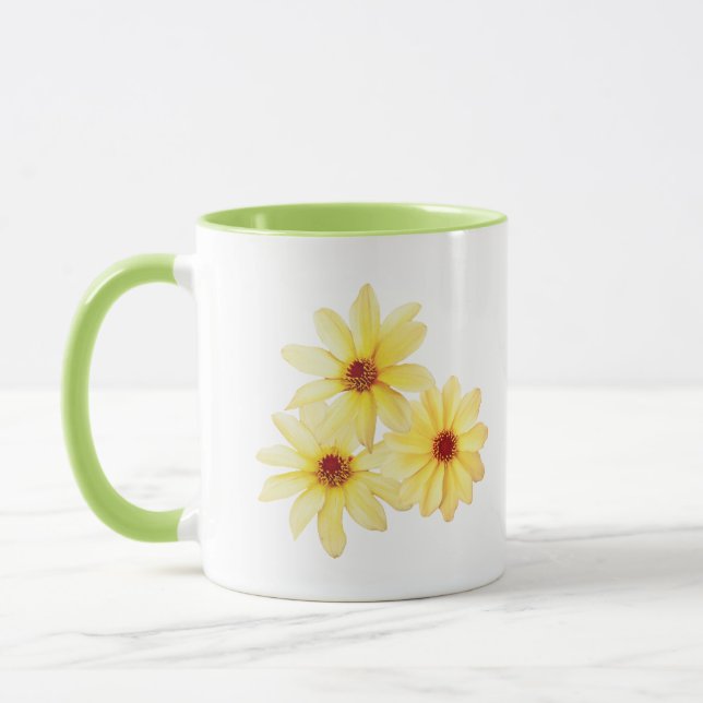 Mug Jaune dahlia fleurs d'été (Gauche)