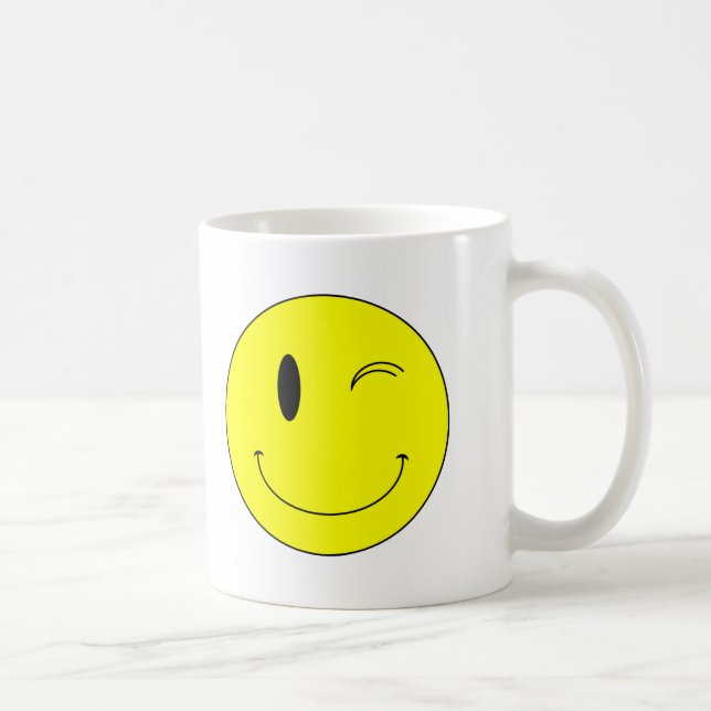 Mug Jaune de KRW clignant de l'oeil le visage (Droite)