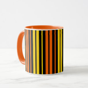 Mug Jaune et orange rayures verticales noires