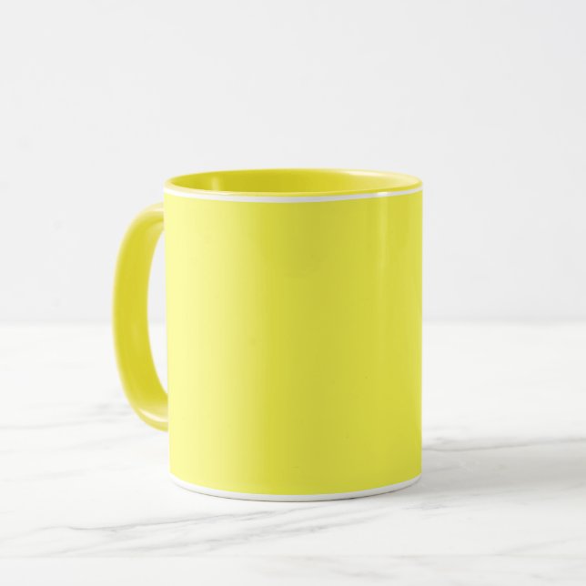 Mug jaune fluorescent néon couleur vive citron (Devant gauche)