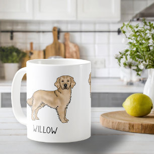 Mug Jaune Golden Retriever Dessin Chien Personnalisé N