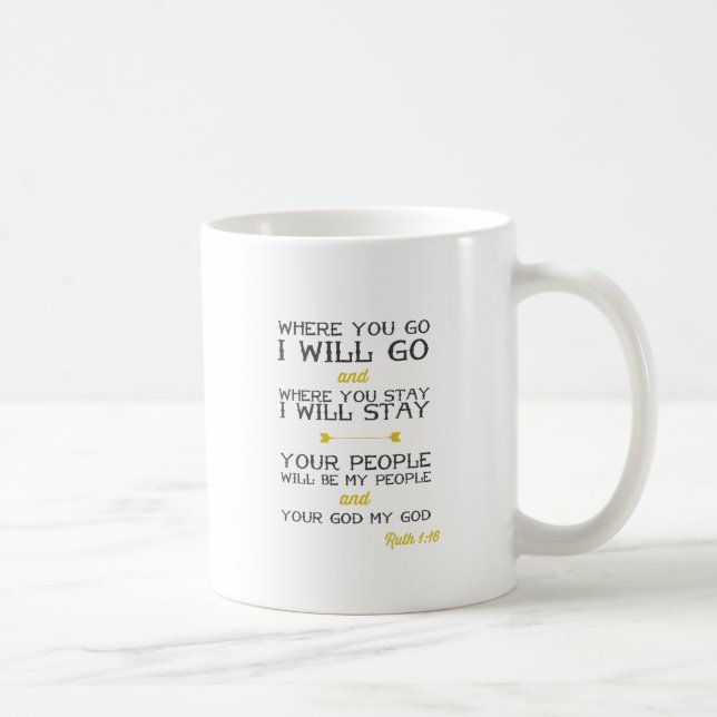 Mug Jaune inspiré du vers | de bible du 1:16 % pipe% (Droite)