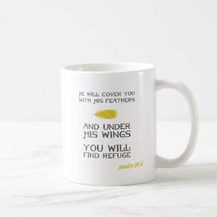 Mug Jaune inspiré du vers   de bible du 91:4 % pipe%