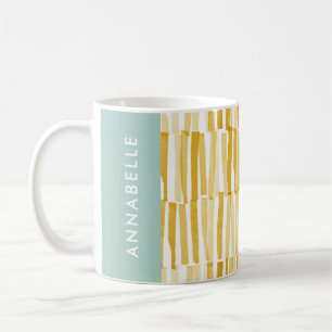 Mug Jaune moderne abstrait motif cadeau personnalisé
