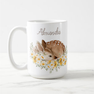 Mug Jaune Notre Petit Cher Cerf, Fleurs De Soleil Mour