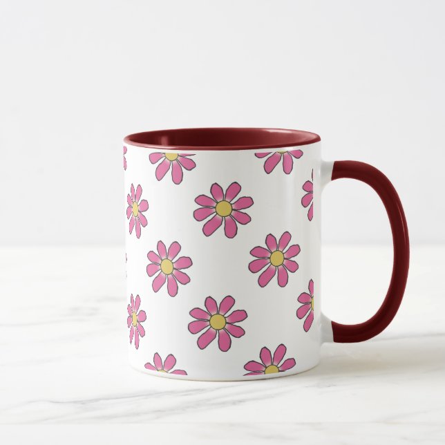Mug Jaune rose floral (Droite)