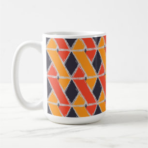 Mug Jaune, rouge, cool dessin géométrique d'attaque de