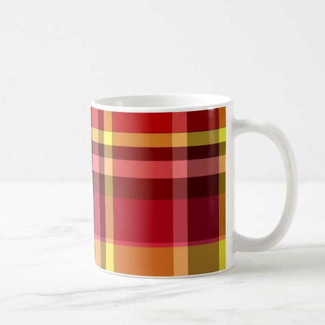 Mug Jaune rouge plaid (Droite)