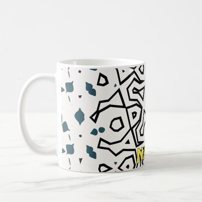 Mug Jaune, vert, bleu et noir harmonieux (Gauche)