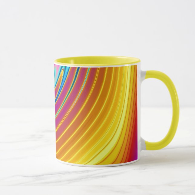Mug Jaunes et violette rougeoyants de tourbillonnement (Droite)