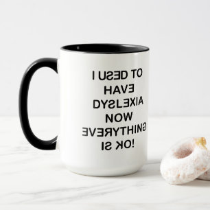 Mug J'Avais Un Café En Texte Noir Dyslexique