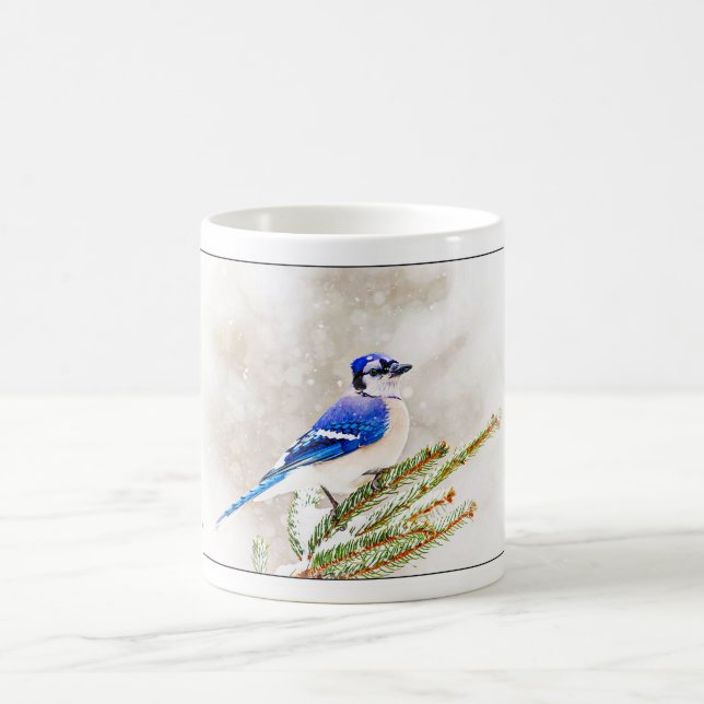 Mug Jay bleu en hiver (Centre)