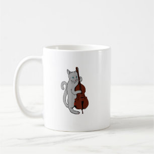 Mug Jazz Cat Jouer droit basse Cool musicien Hommes