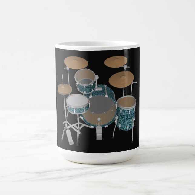 Mug Jazz Drum Kit : Ensemble de tambours verts personn (Centre)