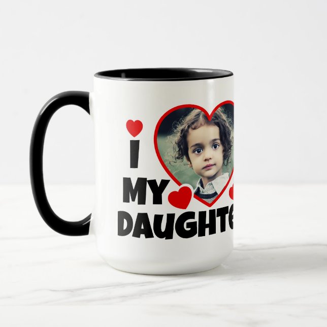 Mug J'Coeur Ma Fille Photo Personnalisée (Gauche)