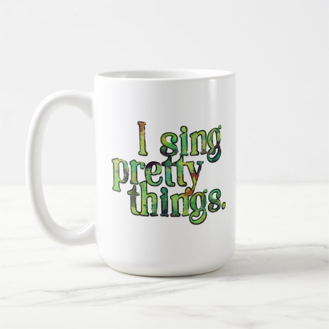 Mug Je chante de jolies choses aquarelle texte typogra (Gauche)