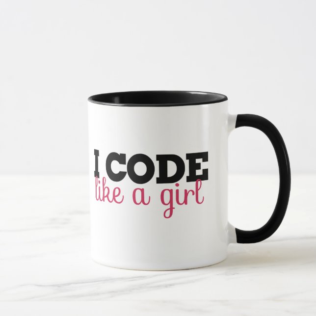 Mug Je code comme une fille (Droite)