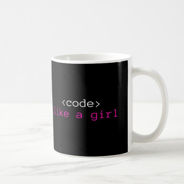 Mug Je code comme une fille (Droite)