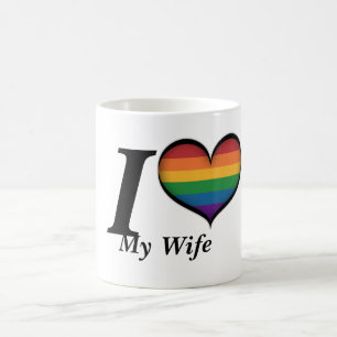 Mug Je Coeur Ma Femme Lesbienne Pride Typographie