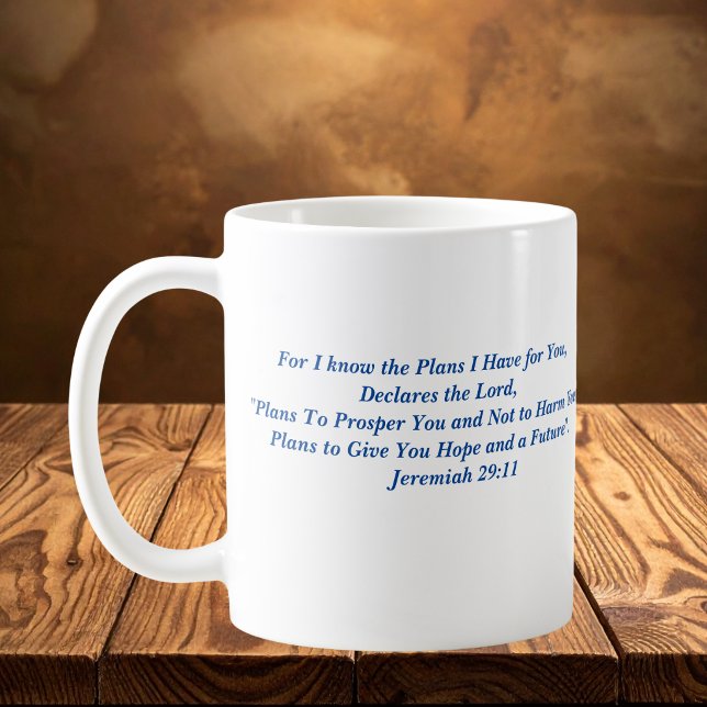 Mug Je connais les plans - Jérémie 29:11 / Écriture (Créateur téléchargé)