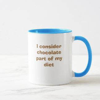 Mug Je considère la pièce de chocolat de mon régime