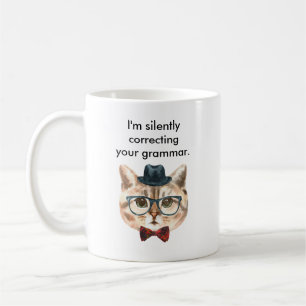 Mug Je corrige silencieusement ton chaton de grammaire