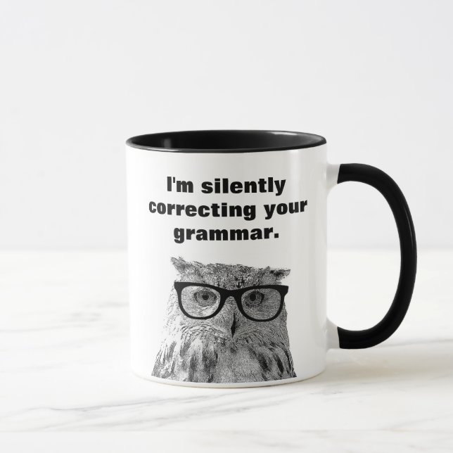 Mug Je corrige silencieusement votre chou de grammaire (Droite)