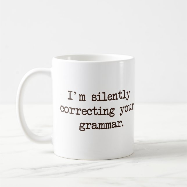Mug Je corrige silencieusement votre grammaire (Gauche)