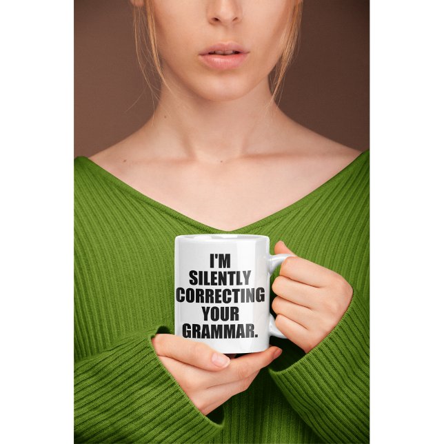 MUG JE CORRIGE SILENCIEUSEMENT VOTRE GRAMMAIRE (Créateur téléchargé)