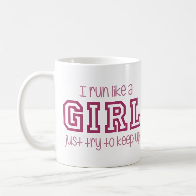 Mug Je cours comme un essai de fille juste pour (Gauche)