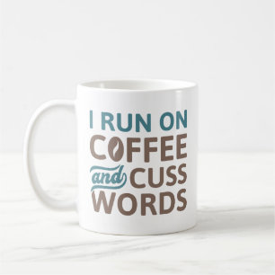 Mug Je Cours Sur Café Et Cuss Mots