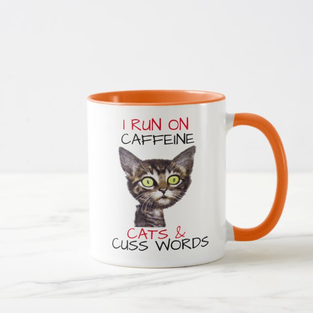 MUG JE COURS SUR CAFFEINE CATS & MOTS CUSS (Droite)