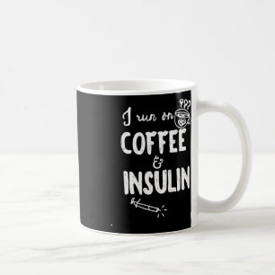 Mug Je Cours Sur Le Café Et Insuline Amusant Diabète A