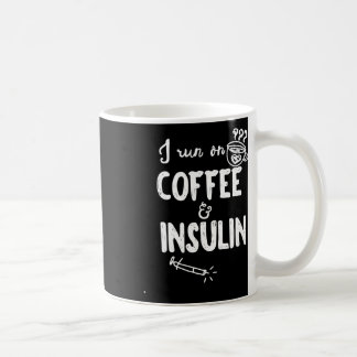 Mug Je Cours Sur Le Café Et Insuline Amusant Diabète A
