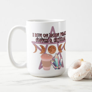 Mug Je cours sur les phases de lune, café et cristaux