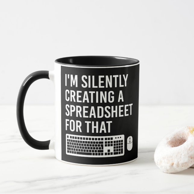 Mug Je crée silencieusement un actuaire de feuille de  (Avec donut)
