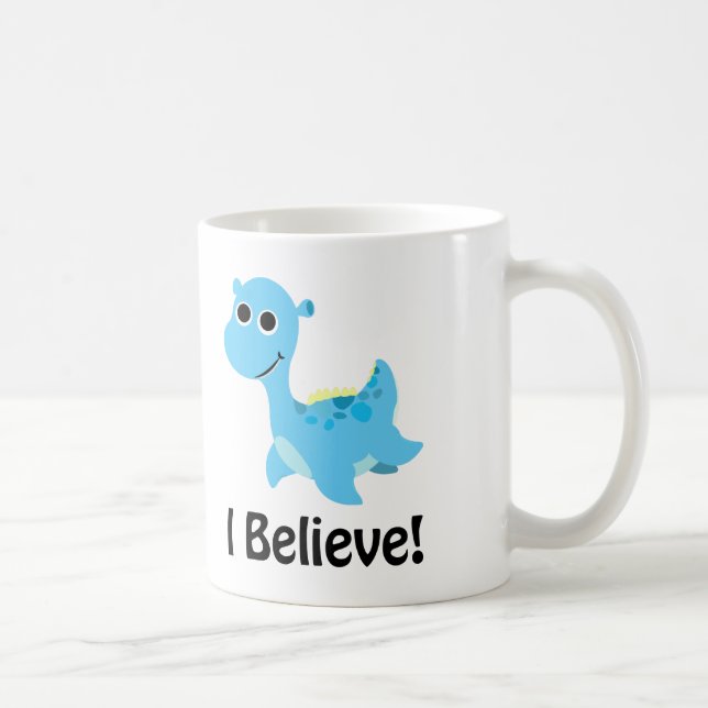 Mug Je Crois ! Cute Blue Nessie (Droite)