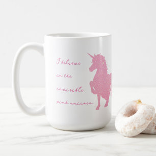 Mug Je crois en la licorne rose invisible.