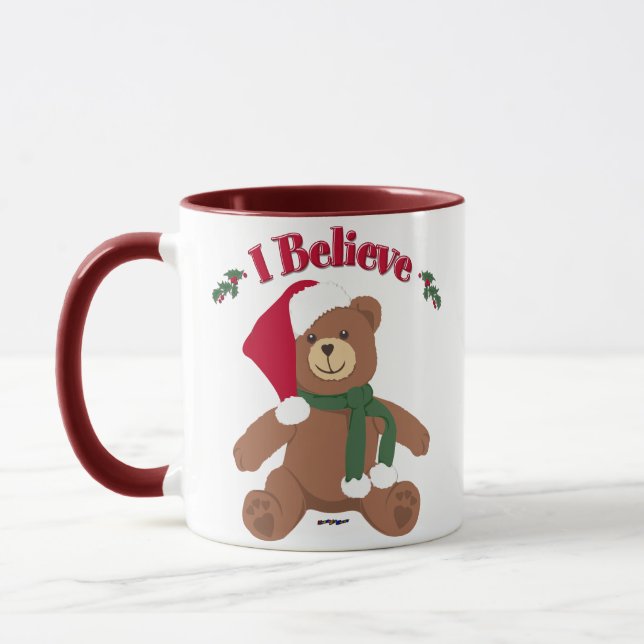 Mug Je Crois ! Ours en peluche Noël (Gauche)