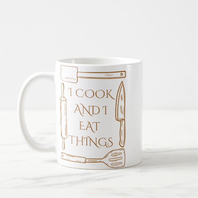 Mug Je Cuis et je Mange des choses Drôle conception de (Gauche)