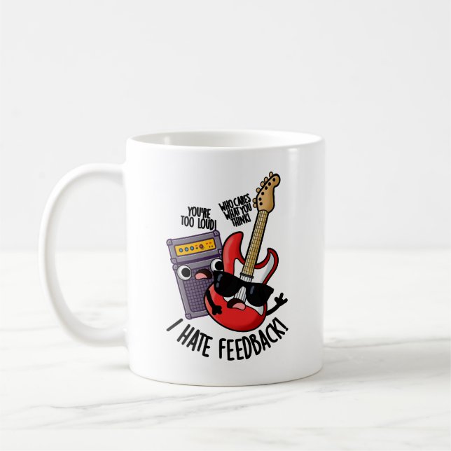 Mug Je déteste les commentaires drôle de pun de guitar (Gauche)