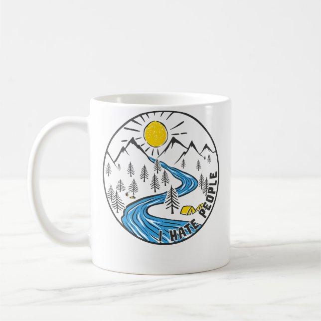 Mug Je déteste les gens Amateur de plein air de la nat (Gauche)