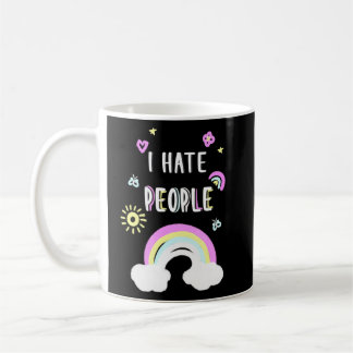 Mug Je Déteste Les Gens Rainbow Sun Cute Plaisanterie 