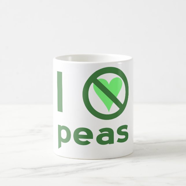 Mug Je déteste les petits pois Texte vert (Centre)