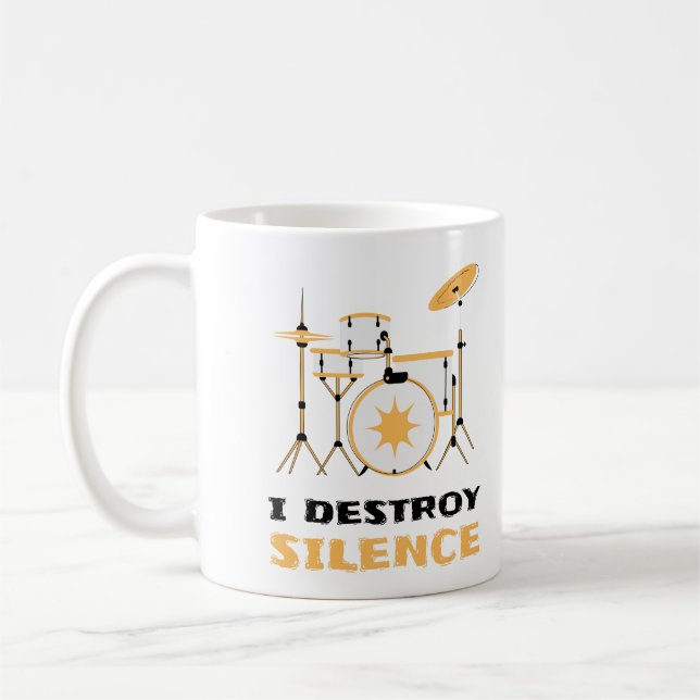 Mug Je Détruis Silence Funny Drummer (Gauche)