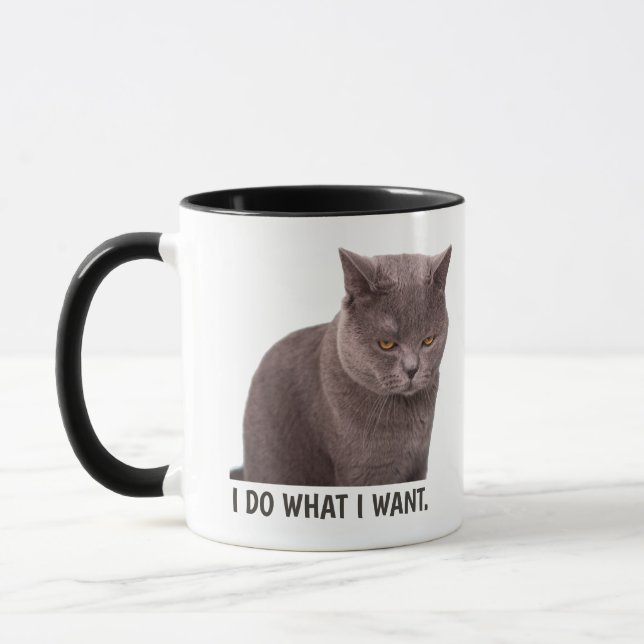 Mug Je Fais Ce Que Je Veux Un Chat Amusant (Gauche)