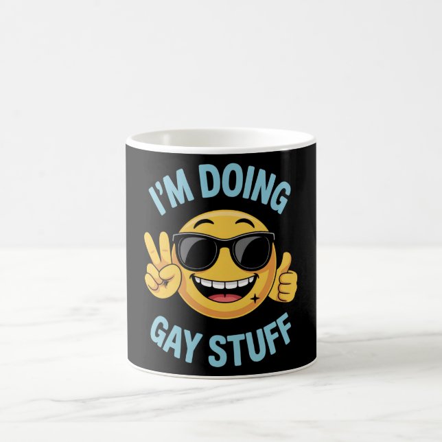 Mug Je fais des trucs gay Mème drôle LGBTQ Pride (Centre)